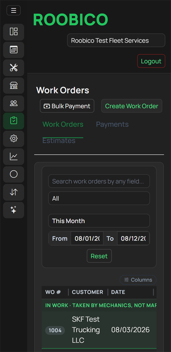 Mobile — work orders